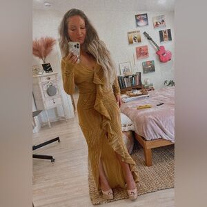 Good as Gold Glittering Maxi Dress